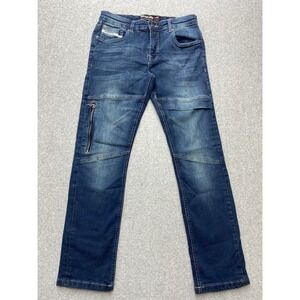 Ecko Unltd Jeans Mens 30x29 Denim Skinny Fit Moto Streetwear‎ Zip Packet Biker